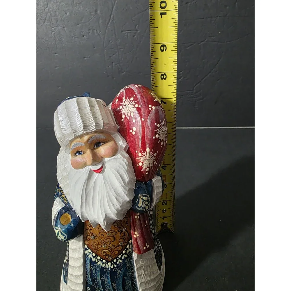 Vintage Hand Carved & Painted Russian Ded Moroz (Santa) Folk Art